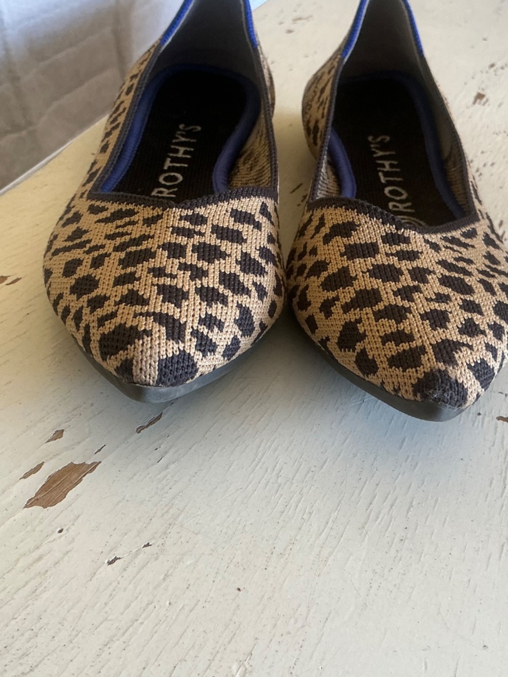 Rothy's Leopard Print Pointed Toe Flats - Tan & Black SZ 6.5 - Picture 6 of 7